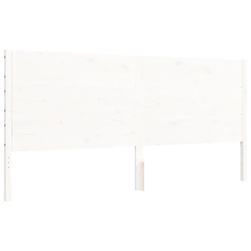 Giroletto con Testiera Bianco 200x200 cm in Legno Massello