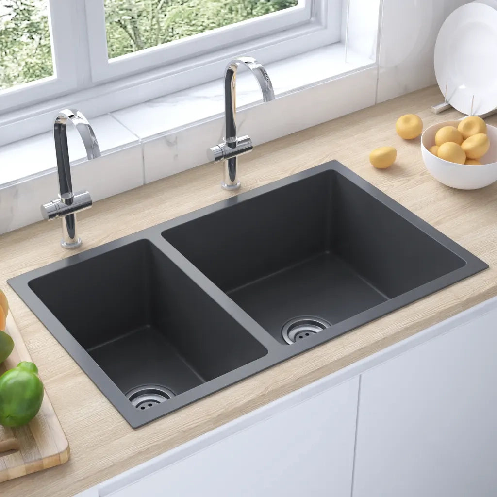 Lavello da Cucina Nero in Acciaio Inossidabile CFW1004600