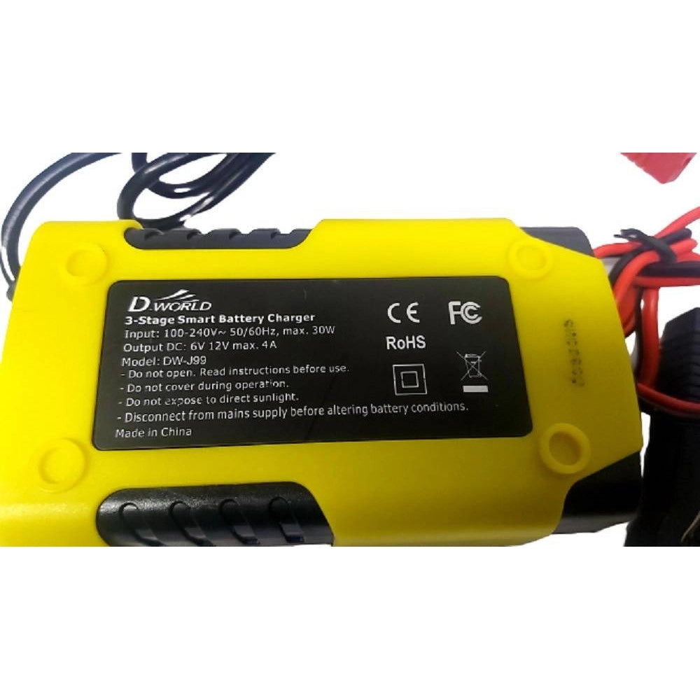 Trade Shop - Caricabatterie Intelligente Avviatore Emergenza Batteria Auto Moto 6v 6a 12v 4a J99 -