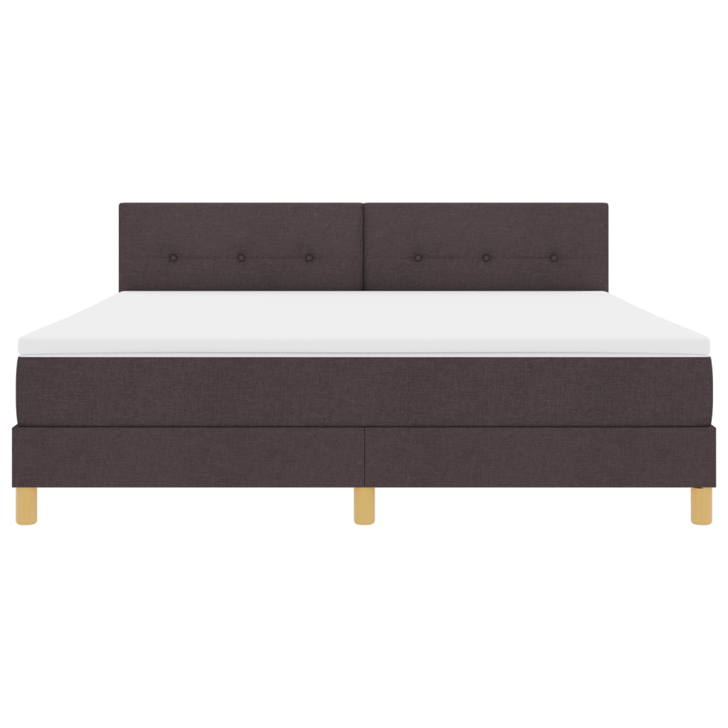 Letto con Box Spring e Materasso Marrone Scuro 180x200 cm Tessuto