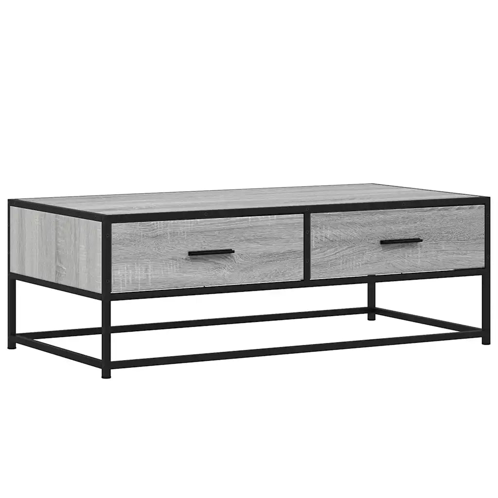 Tavolino salotto | Tavolino da caff¨¨ | Tavolino da Soggiorno Grigio Sonoma 100x50x35cm Multistrato Metallo