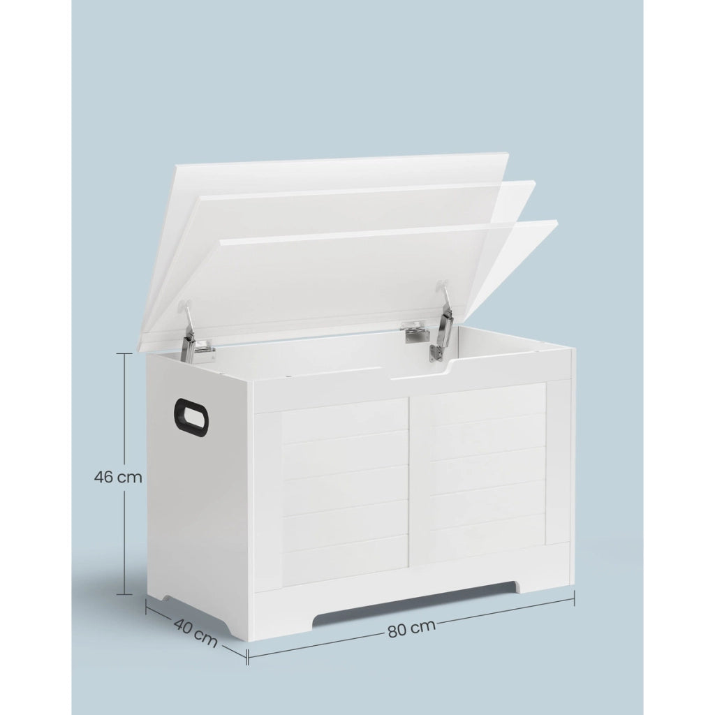 Panca Contenitore Oslo in Legno Bianco con Maniglie