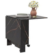 Tavolo pieghevole da pranzo ¨C zephmum ¨C 120x80x73 cm nero effetto marmo
