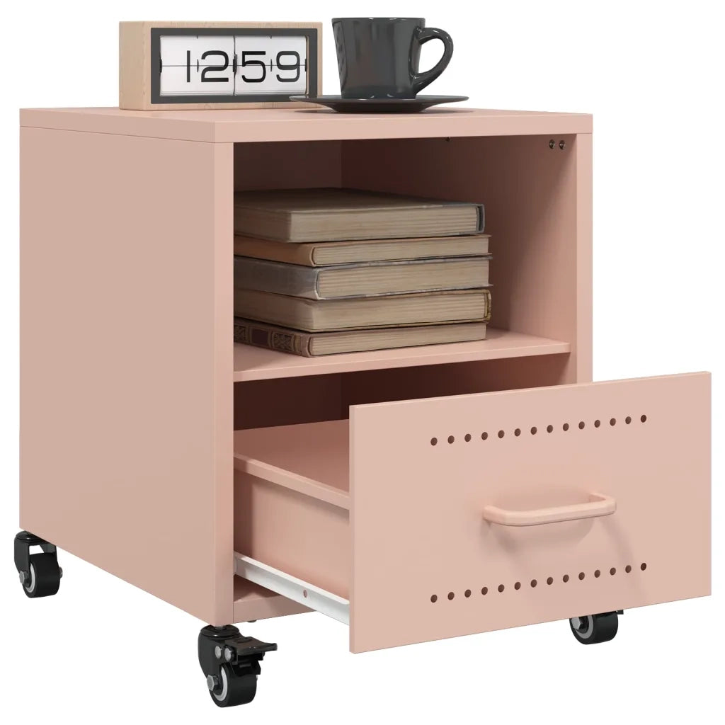 Comodino Rosa 36x39x43,5 cm in Acciaio 846706