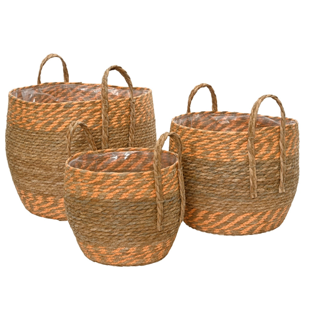 CESTA MEDIA D.32XH28CM IN RATTAN CON MANICO.