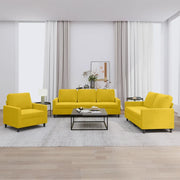 Set di Divani 3 pz con Cuscini giallo in Velluto