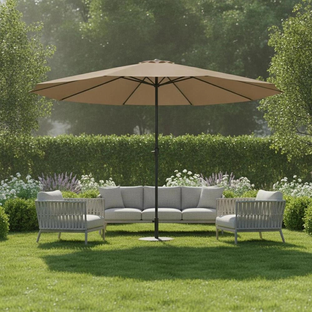 Parasol With Metal Pole 390 Cm Taupe