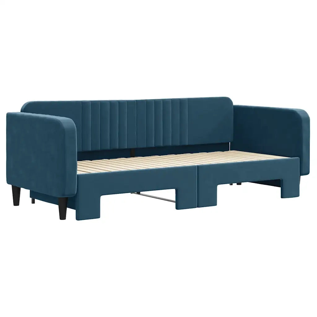 Divano Letto con Letto Estraibile-Sofa Letto-Daybed Blu 90x200 cm in Velluto 442694