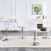 Sedia da Pranzo Set da 4 con Seduta Imbottita e Schienale con Motivo Coccodrillo, in PVC Bianco