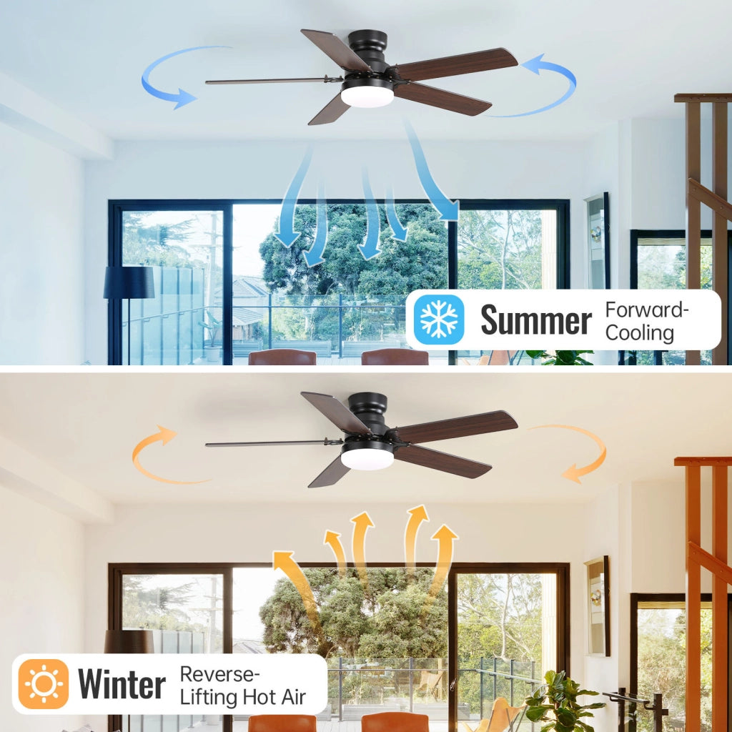 Ventilatore da soffitto 106 cm con LED dimmerabile, telecomando, motore DC silenzioso e funzione timer
