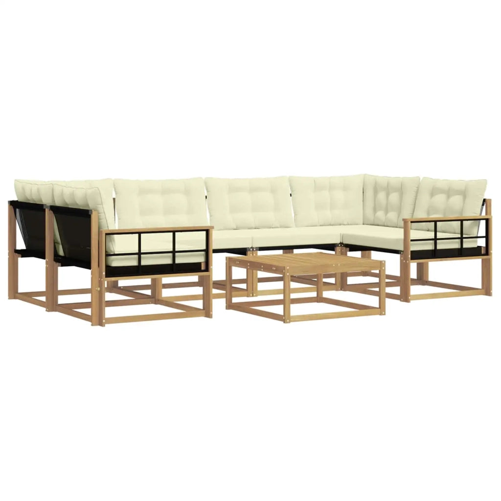 Set di divani da esterno 7 pcs Bianco e Crema 79 x 79 x 37 cm