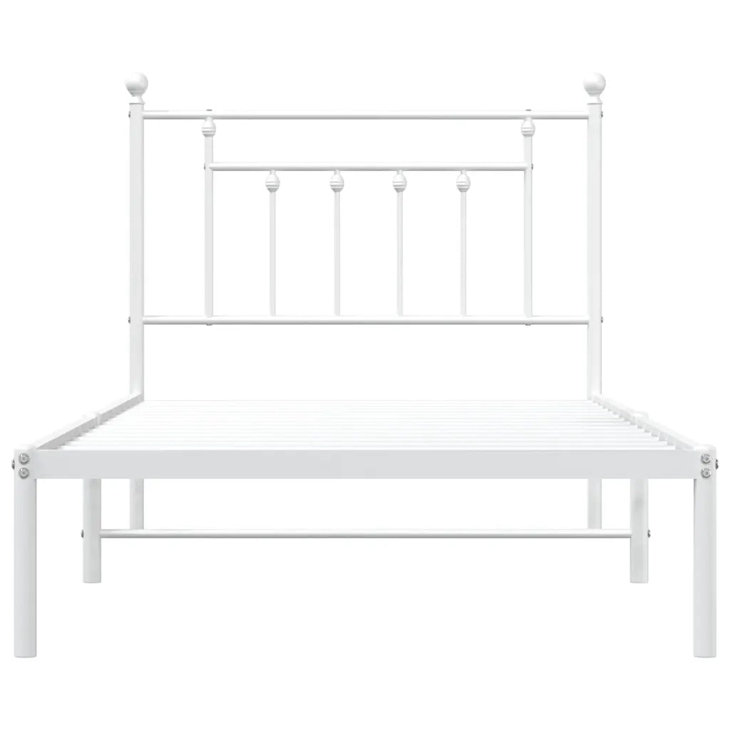 Giroletto con Testiera Metallo Bianco 100x190 cm 353580