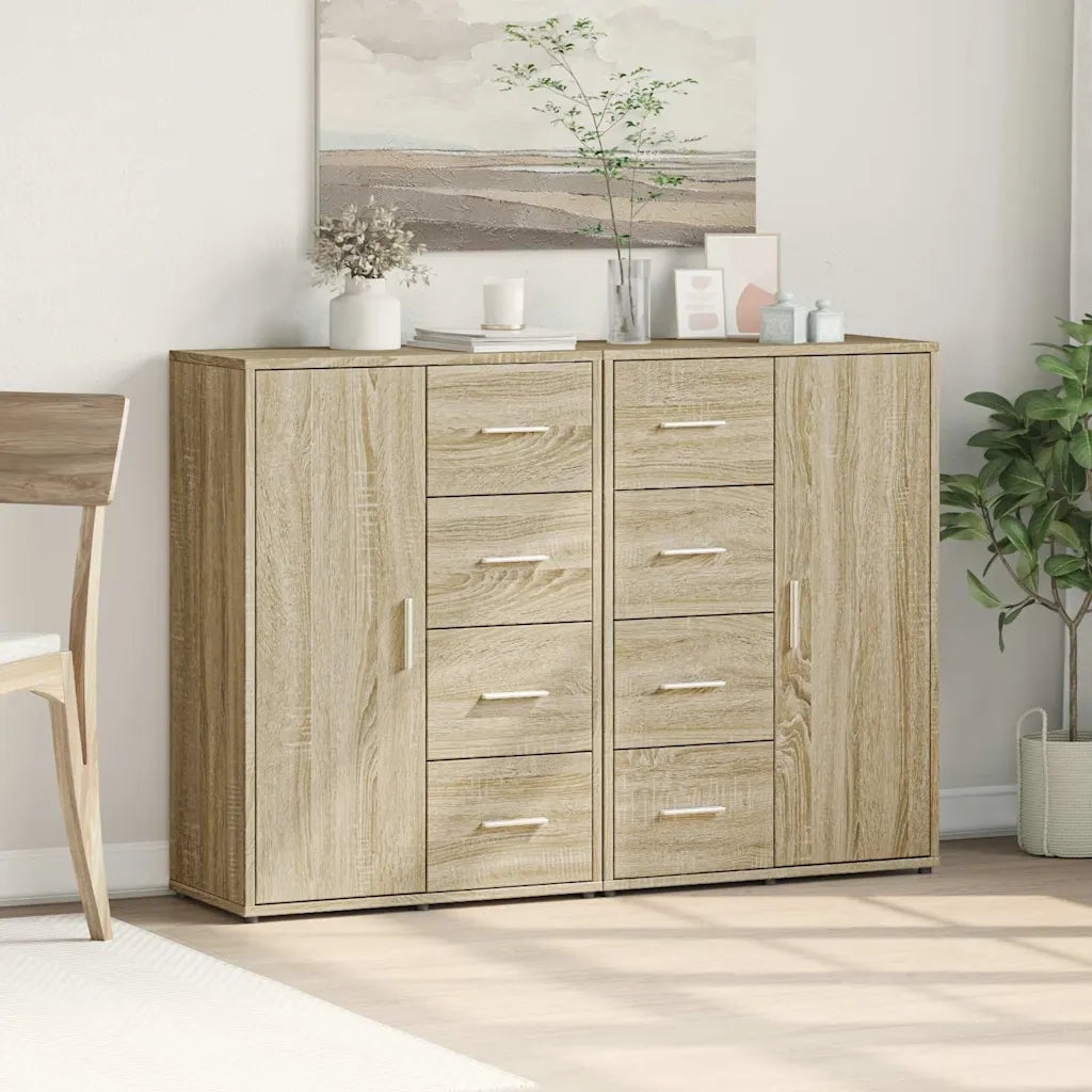 Credenze 2 pz | Madia | Buffet da pranzo | Armadio da pranzo Rovere Sonoma 60x31x84 cm in Legno Multistrato