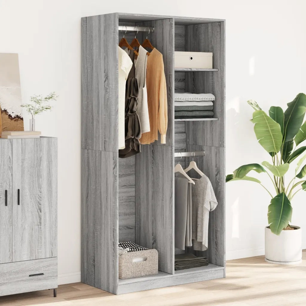 Armadio Grigio Sonoma 100x50x200 cm in Legno Multistrato 3307770