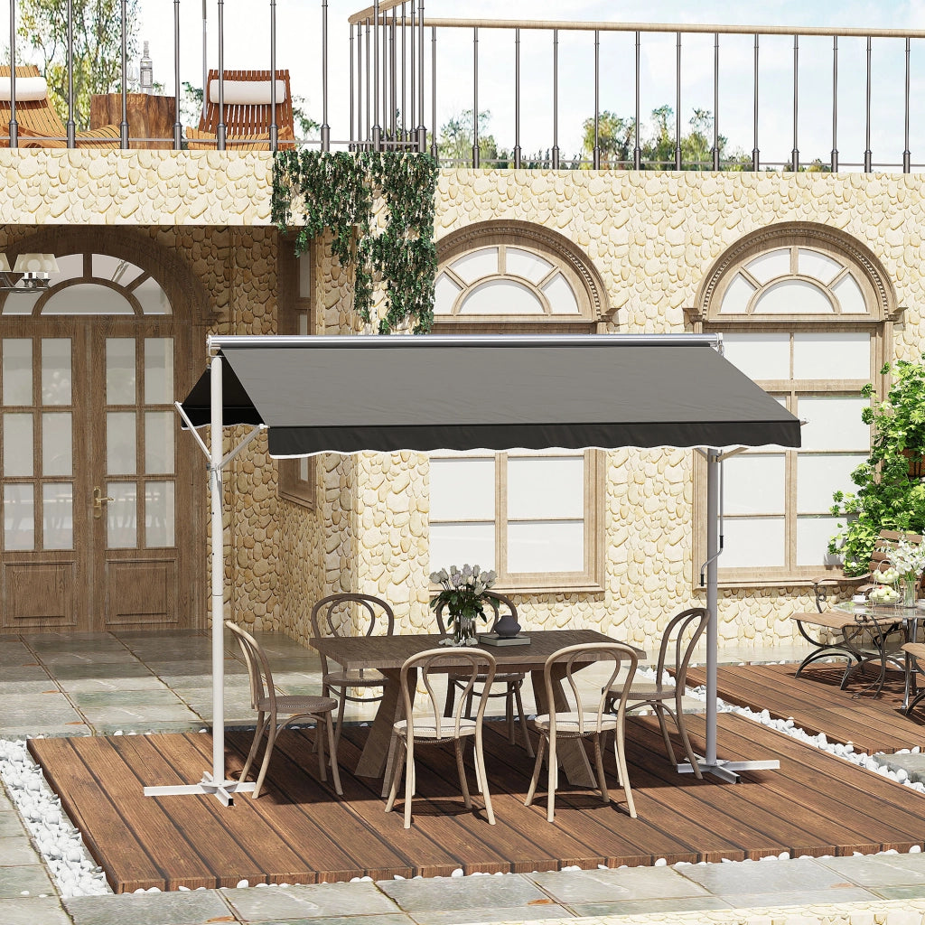 Tenda da giardino 3x3m ¨C zephmum ¨C Bianco grigio poliestere acero