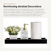 Piatto di legno per la casa - Rectangolare - Decorativo - Supporto per candele - Decorazione per la casa - Legno MDF lucido