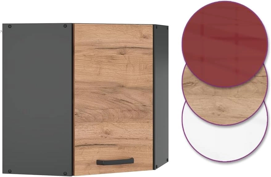 Mobile angolare da cucina R-Line, Quercia dorata, 57 cm, per la libera combinazione all'interno di sistemi cucina modulari