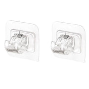 Trade Shop - Ganci Trasparenti 2pz Senza Forare Pvc Autoadesive Per Tende Portasciugamani Sospesi -