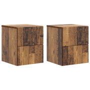 Mobiletto da notte a muro 2 pcs Legno antico 33 x 34,5 x 40 cm 898482