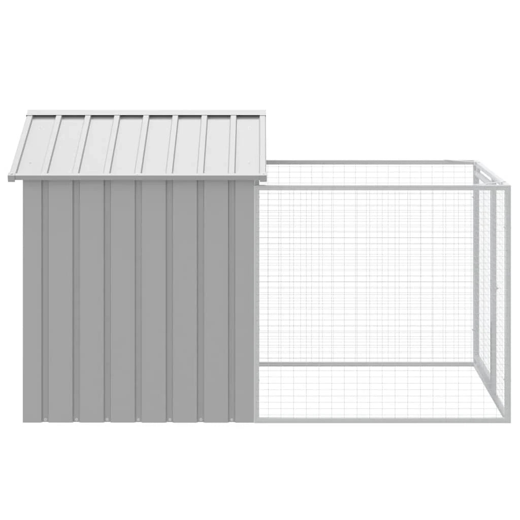 Cuccia per cani con recinto chiaro 117 x 201 x 123 cm grigio 02_0043494