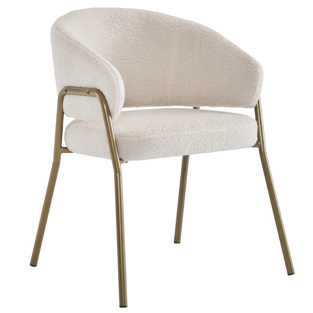 Sedia da Pranzo in Velluto Bianco con Gambe Oro ¨C MINIMAL ¨C Design Moderno