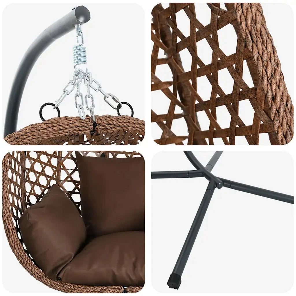 Sedia uovo sospesa Caffè 104 x 100 x 191 cm polyrattan 42003849