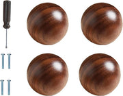 4 kastknoppen in legno sferico in colori scuri per cucina - maniglie per armadio in camera da letto