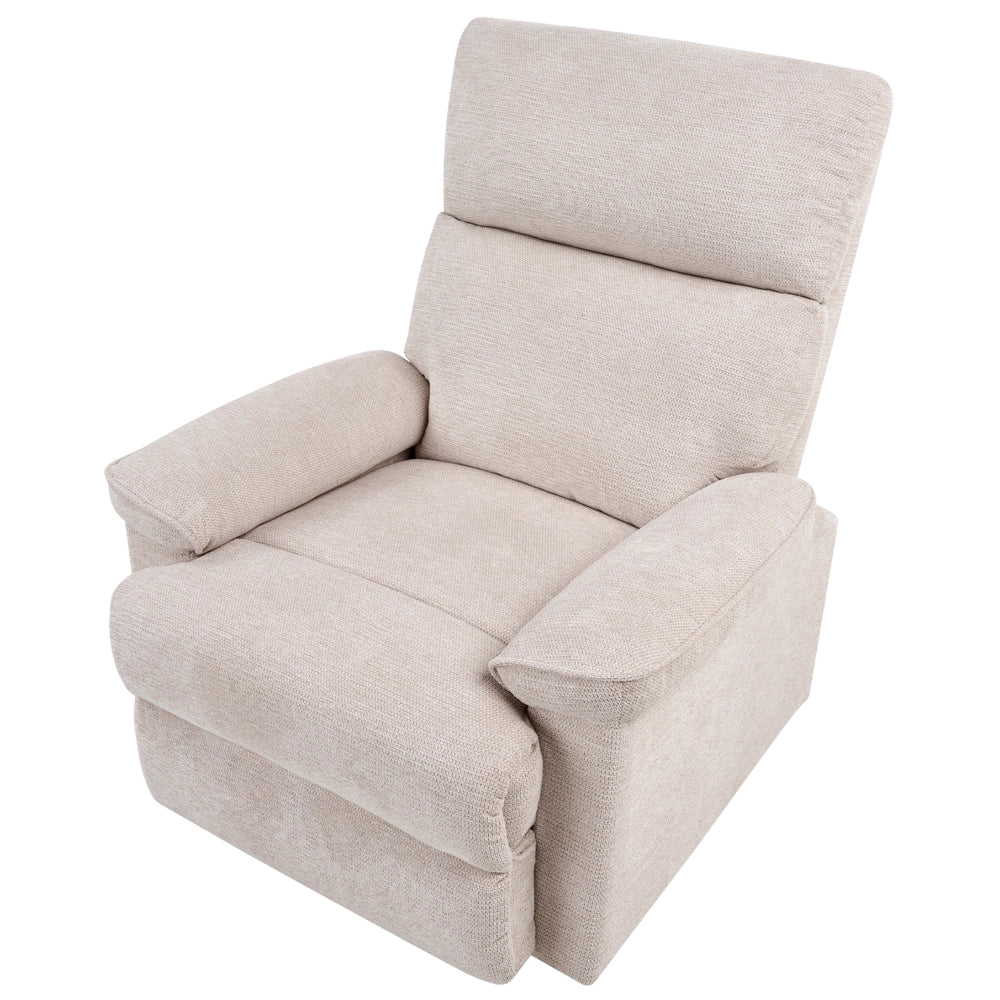 Poltrona reclinabile in tessuto con poggiapiedi Beige Poliestere Stile moderno contemporaneo