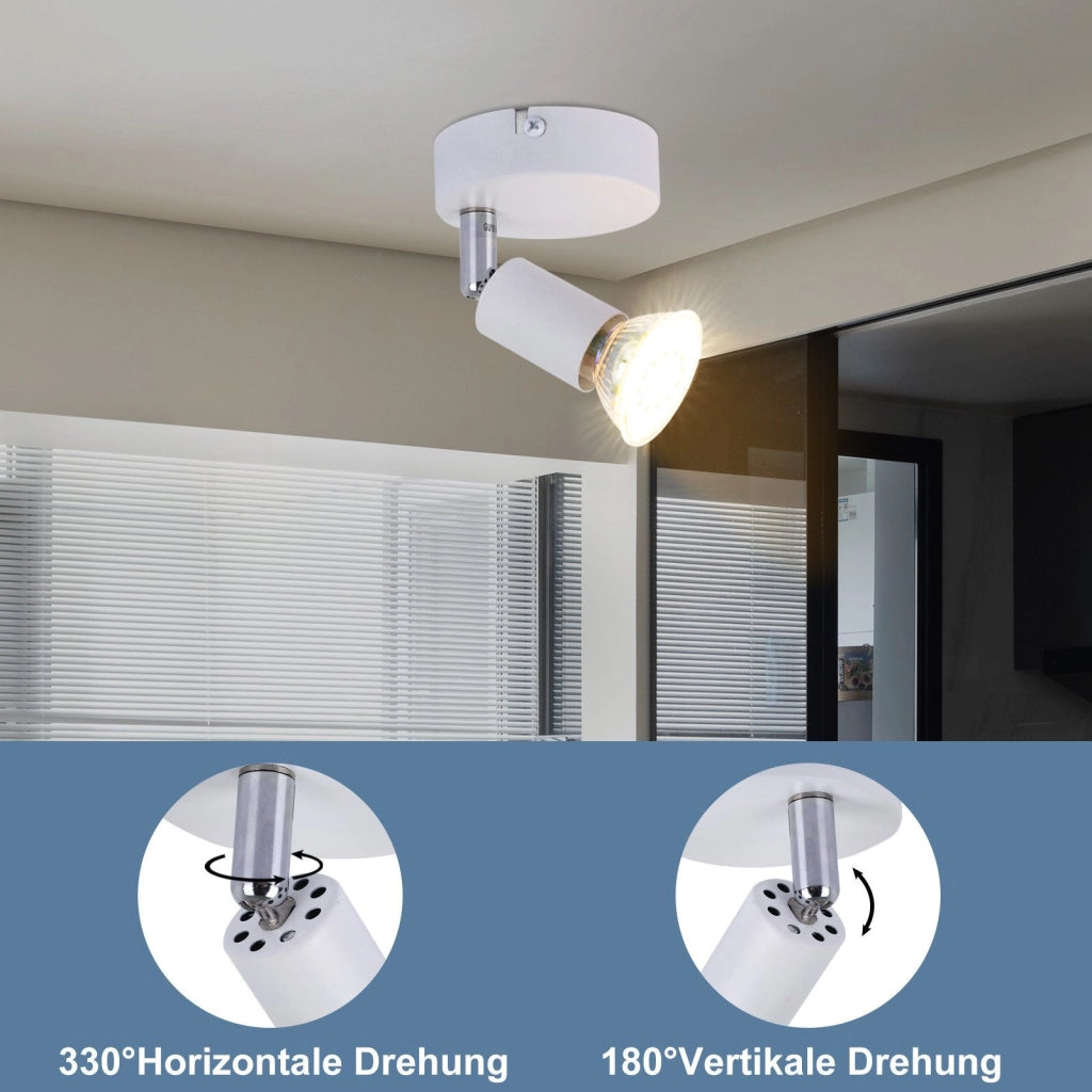 ZMH Faretto da soffitto bianchi 1 fiamma GU10 3000K moderni per camera letto