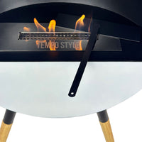 Camino a Bioetanolo da Terra Jupiter Serbatoio 850 ml in Acciaio Verniciato Nero e Rovere