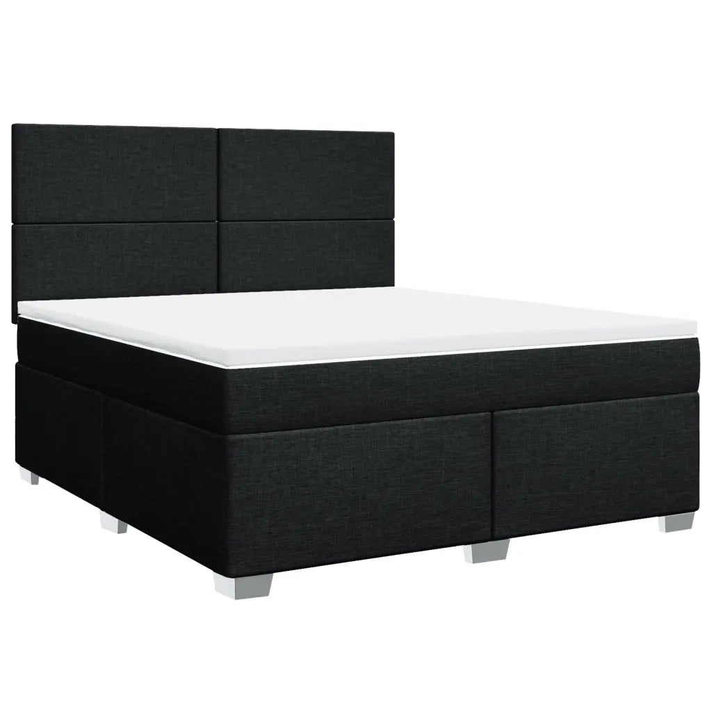 vidaXL Giroletto a Molle con Materasso Nero 180x200 cm in Tessuto