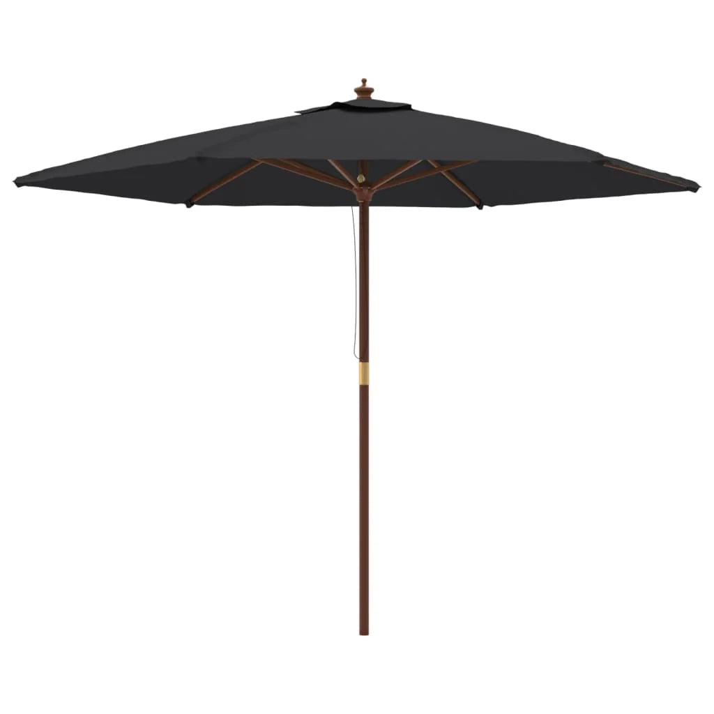 Ombrellone da giardino con palo in legno 299 x 240 cm nero 02_0008344