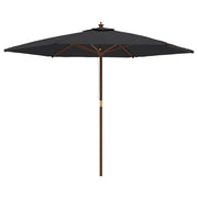 Ombrellone da giardino con palo in legno 299 x 240 cm nero 02_0008344