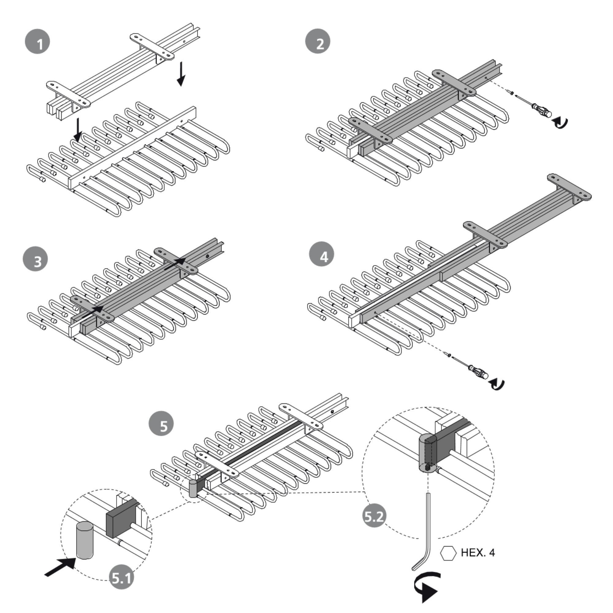 Porta Pantaloni Estraibile per Armadio in Acciaio Emuca Grigio Pietra