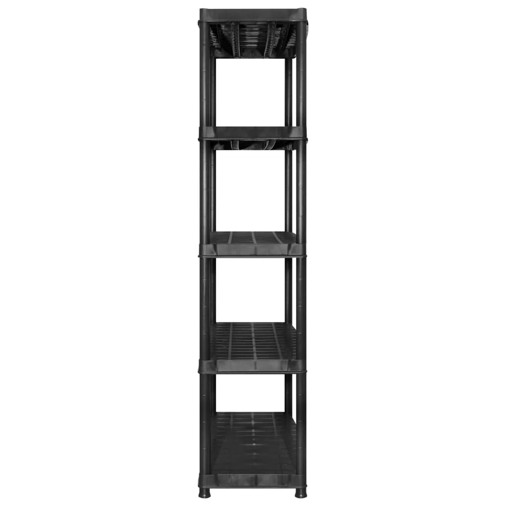 Scaffale portaoggetti a 5 ripiani 170 x 40 x 185 cm Plastica nera 02_0045702