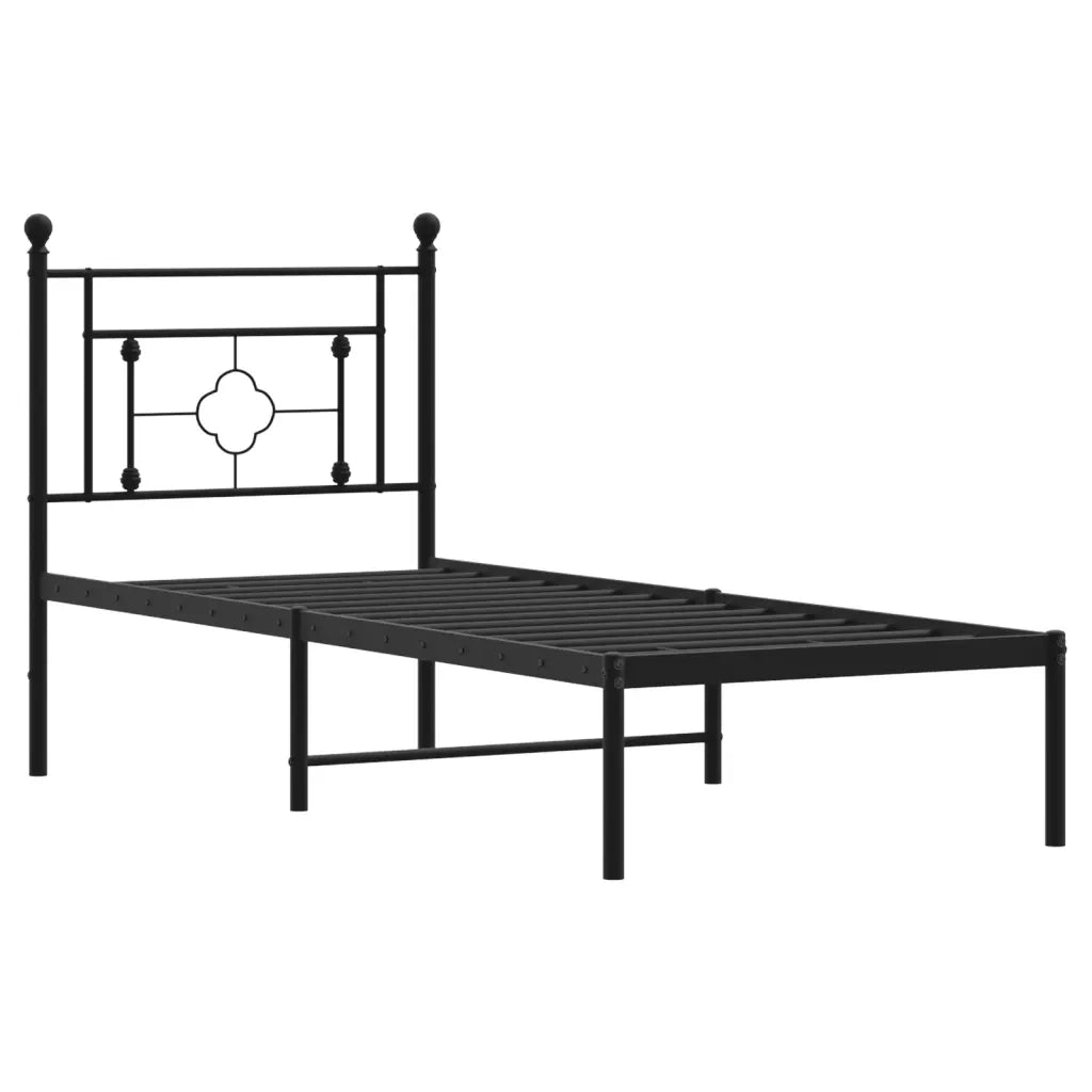 Giroletto con Testiera in Metallo Nero 80x200 cm 374330
