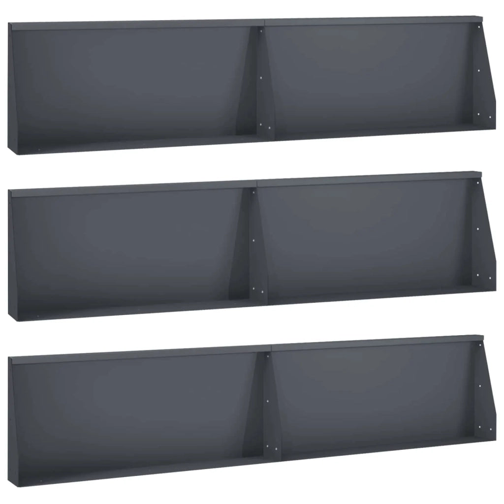 Muro di contenimento 6 pz 100 x 12 x 30 cm Acciaio Antracite 3449116