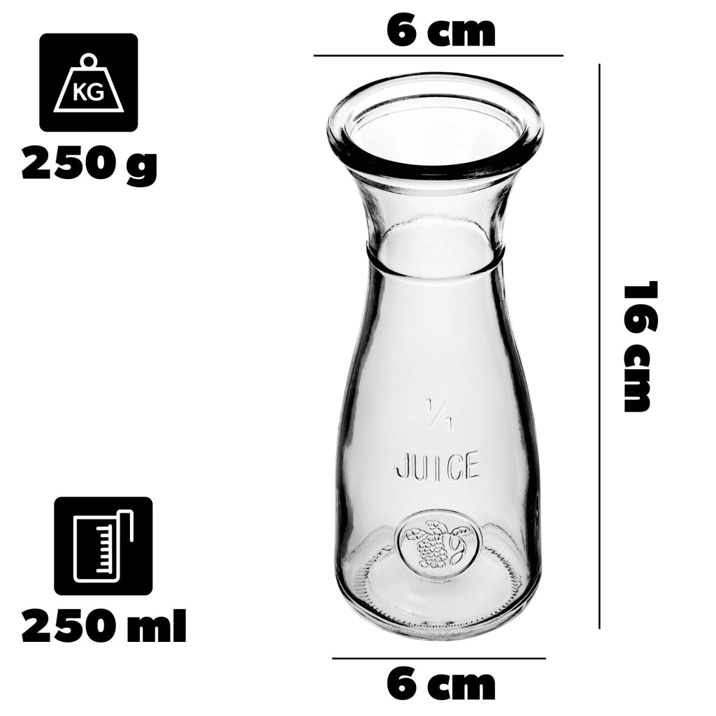 Set di 2 caraffe in vetro KADAX da 250 ml per acqua, acqua e limonata.