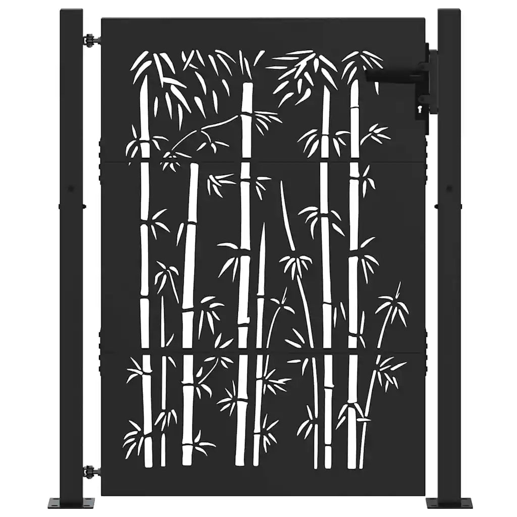 Cancello da giardino con blocco Nero 110 x 155 cm 42015896