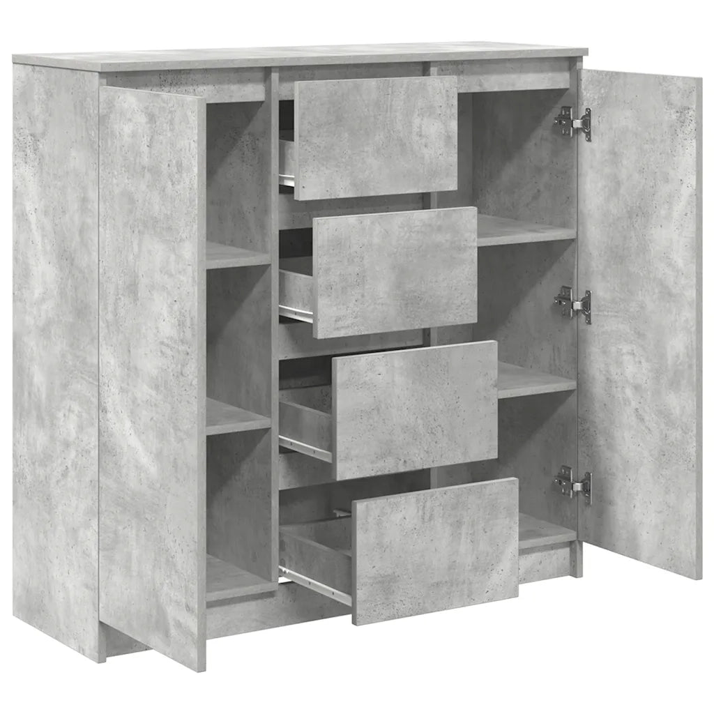 Credenza con Cassetti Grigio Cemento 100,5x35x98,5cm Truciolato 3328456