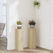vidaXL Supporti per Piante 2 pz Rovere 17x17x60 cm in Multistrato