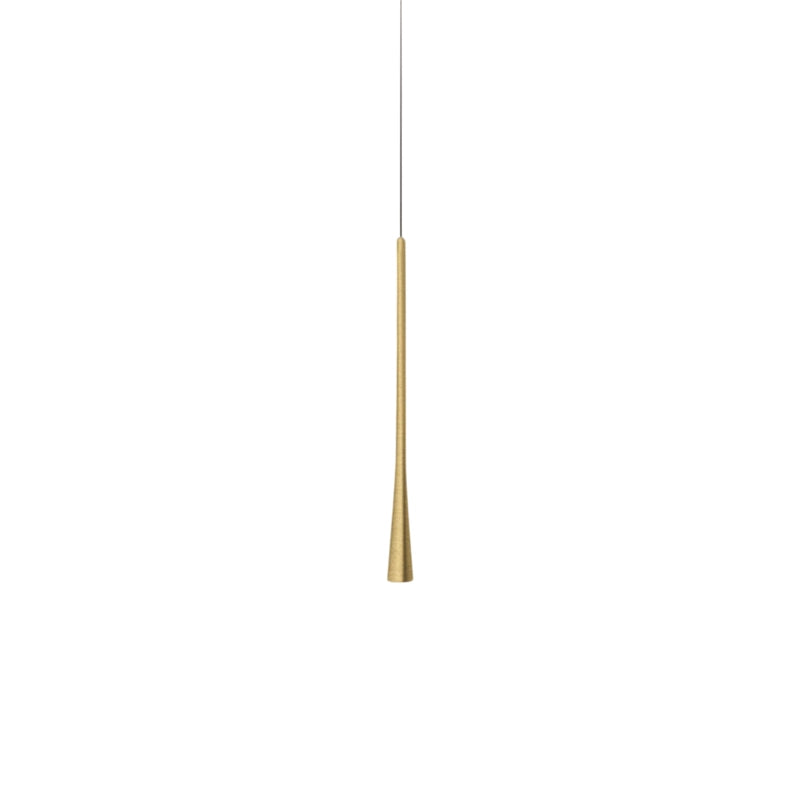 Dafne - Lampada a sospensione oro led 7W 3000K IP20 - Lampada da soffitto led design minimal in alluminio - Alimentatore incluso - L.max 145cm