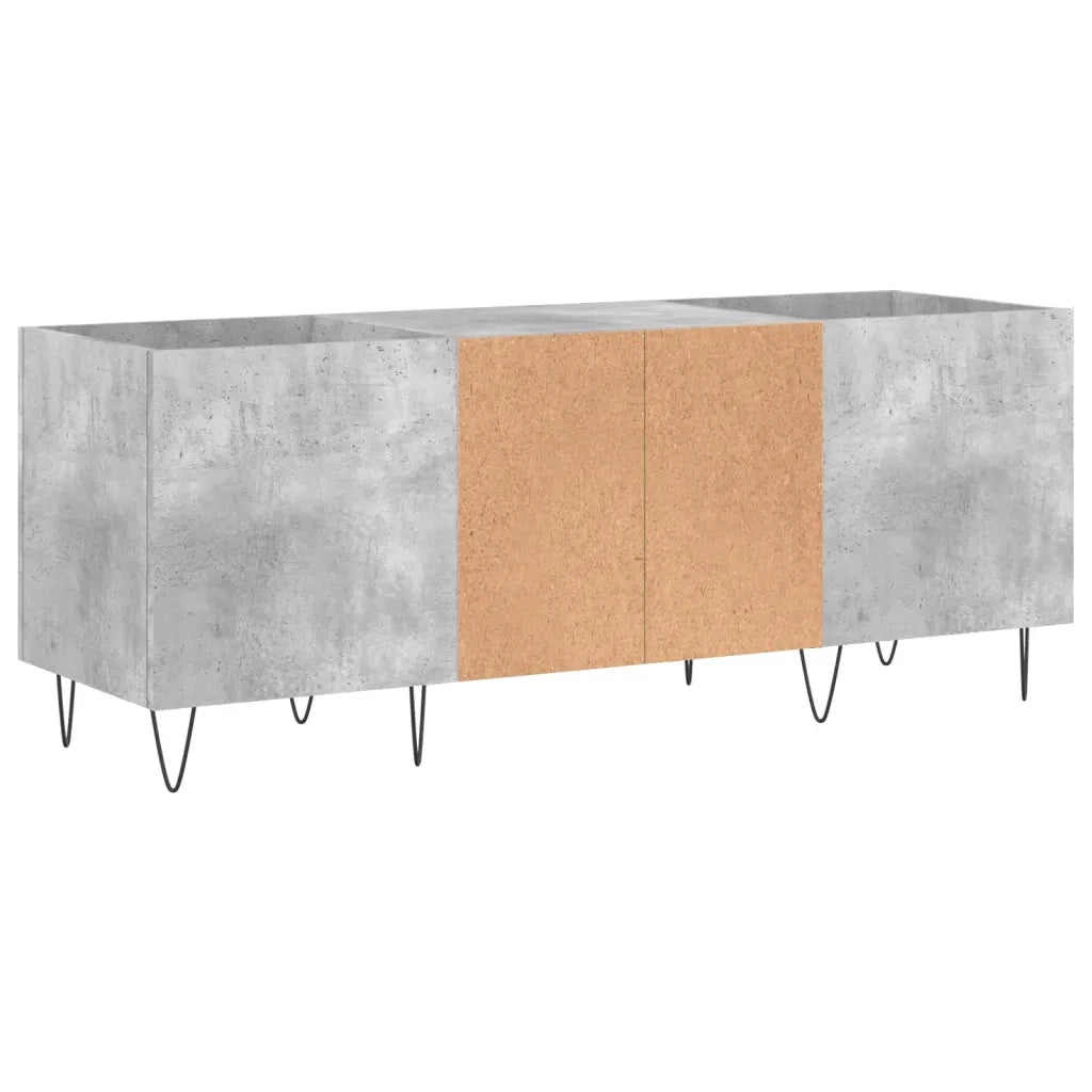 Mobile portadischi pratico e classico 121 x 38 x 48 cm realizzato in legno composito grigio cemento 02_0049092