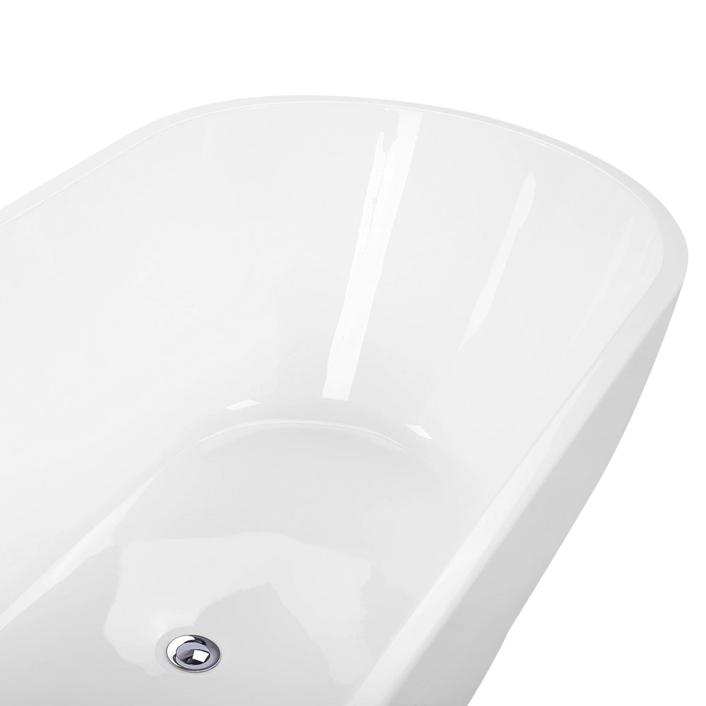 Vasca da bagno freestanding bianco lucido sanitario acrilico ovale moderno design minimalista