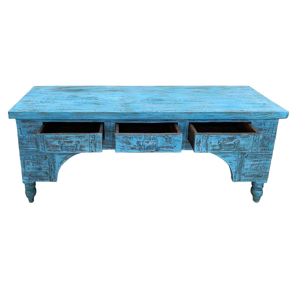 Mobile basso artigianale in legno 165-175x45x57h cm