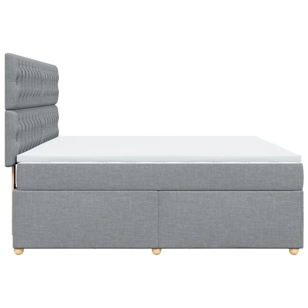 Giroletto a Molle con Materasso Grigio Chiaro180x200 cm Tessuto