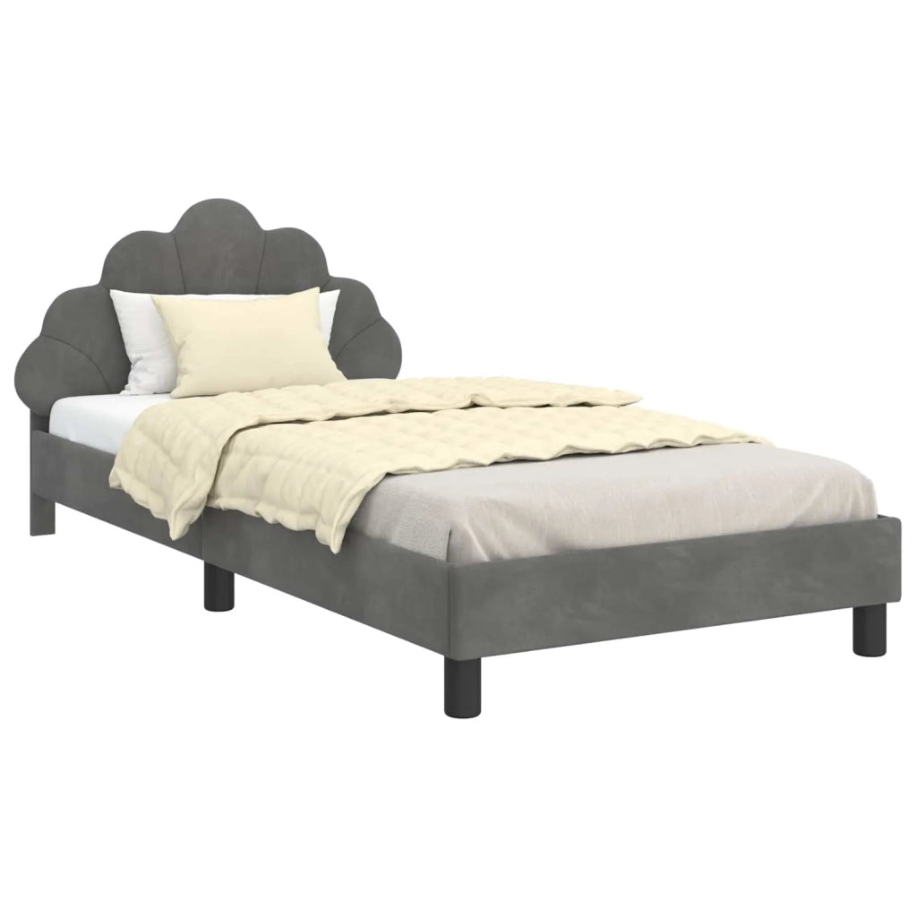 Struttura letto bambini con testata Grigio Scuro 90 x 190 cm
