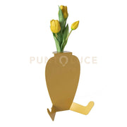 vaso portafiore decorativo statuino Ocra in Ferro, vetro per la fiala 20x16,5x25h cm ( 25mm per la fiala)