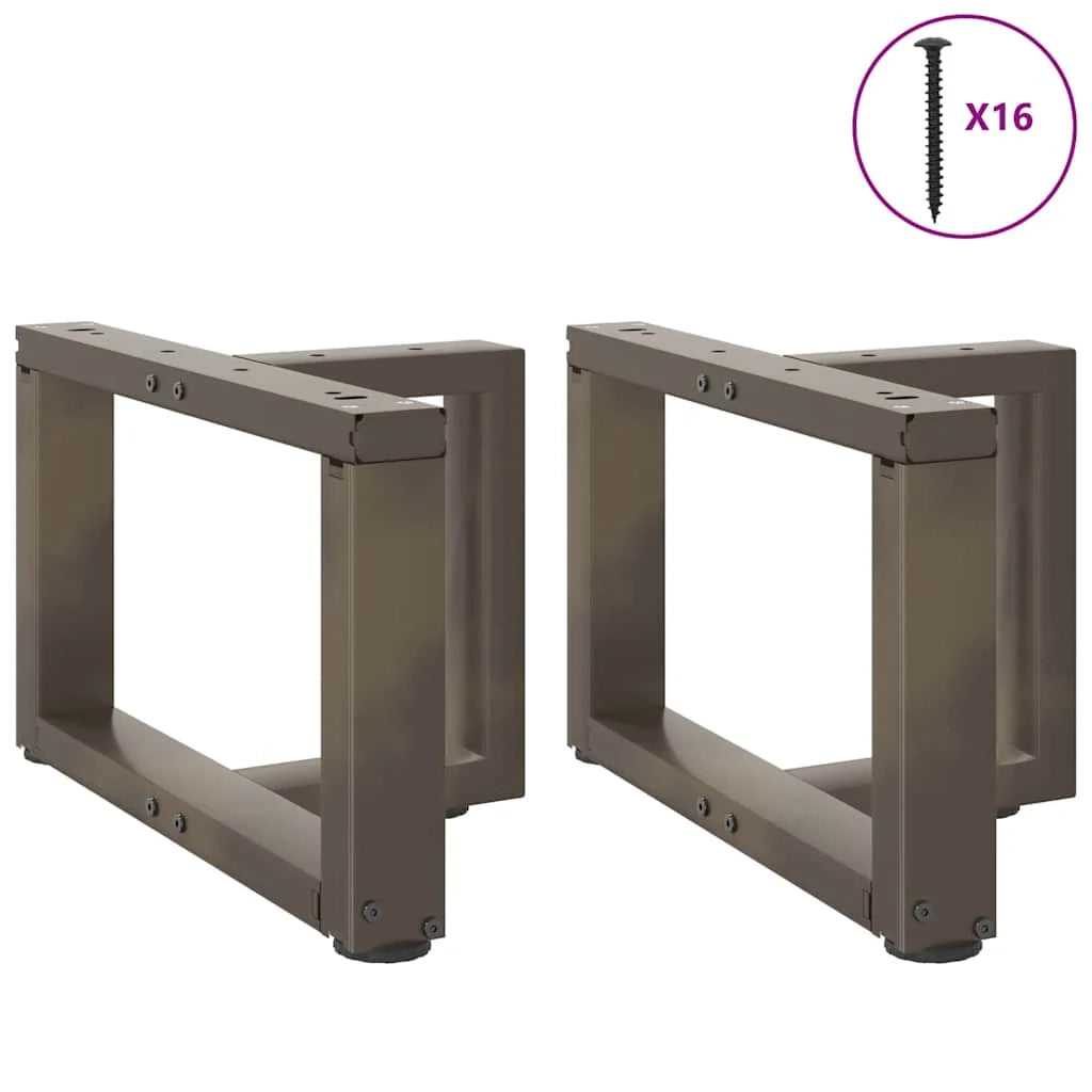 Set di 2 gambe regolabili a forma di T per tavolino da caffè 50 x 25 x 30 cm design moderno acciaio nero 02_0057281
