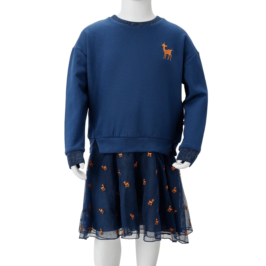 Abito da Bambina a Maniche Lunghe Blu Marino 92 CFW9316953